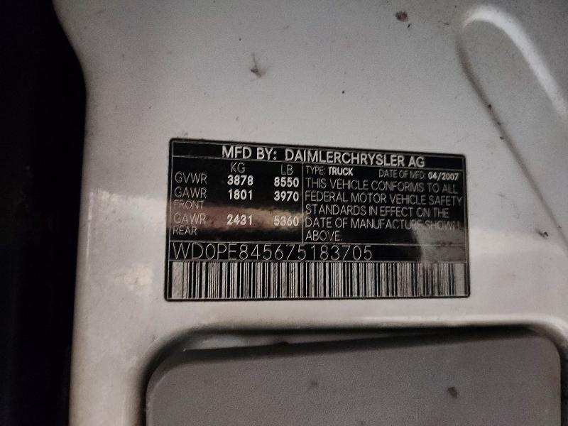 63546356 :رقم المزاد ، WD0PE845675183705 vin ، 2007 Dodge Sprinter مزاد بيع