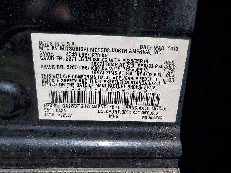 Aukcja sprzedaży 2013 Mitsubishi Outlander Sport, vin: 4A4AR3AU4DE018600, numer aukcji: 62964756