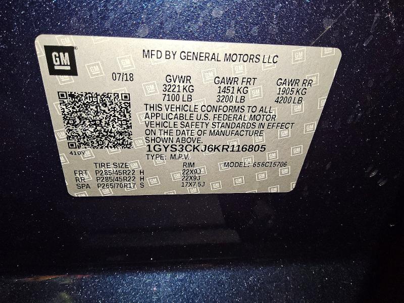 Продаж на аукціоні авто 2019 Cadillac Escalade, vin: 1GYS3CKJ6KR116805, номер лоту: 65936156