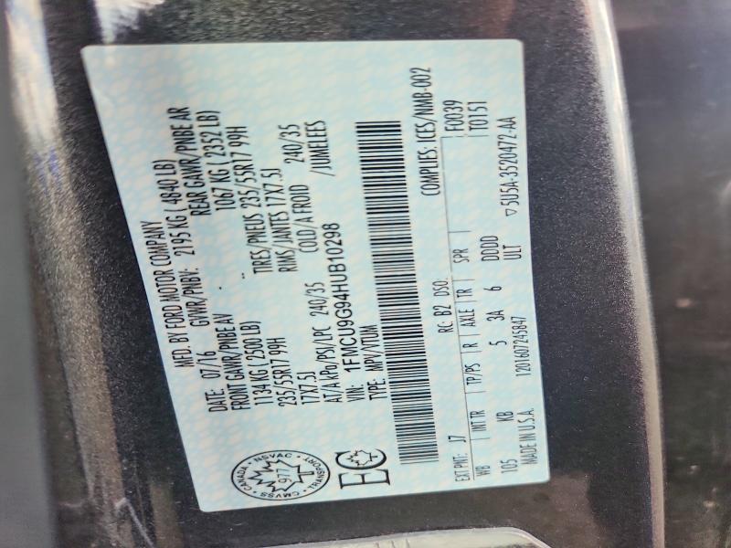 Продаж на аукціоні авто 2017 Ford Escape, vin: 1FMCU9G94HUB10298, номер лоту: 66390076