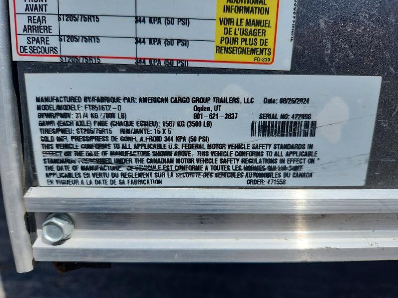 Продажа на аукционе авто 2025 American Cargo Grp Inc Unknown, vin: 7V0W11626SU422098, номер лота: 63018226
