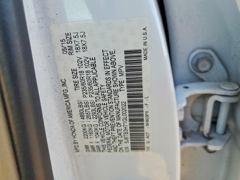 Aukcja sprzedaży 2016 Acura Rdx, vin: 5J8TB3H71GL002022, numer aukcji: 62328946