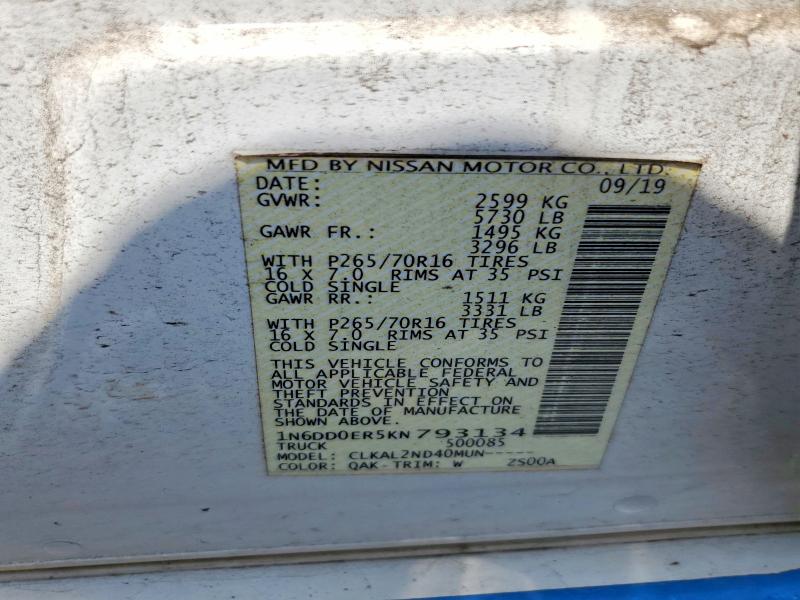 Aukcja sprzedaży 2019 Nissan Frontier, vin: 1N6DD0ER5KN793134, numer aukcji: 64248426
