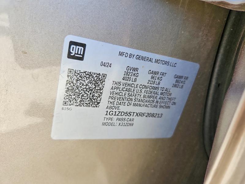 Продаж на аукціоні авто 2024 Chevrolet Malibu, vin: 1G1ZD5STXRF208213, номер лоту: 65528216