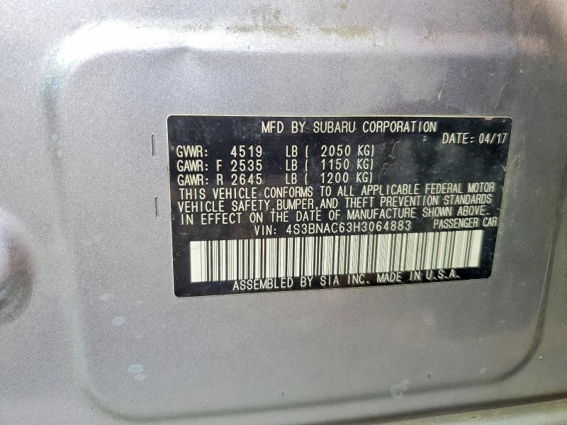 Продаж на аукціоні авто 2017 Subaru Legacy, vin: 4S3BNAC63H3064883, номер лоту: 66331896