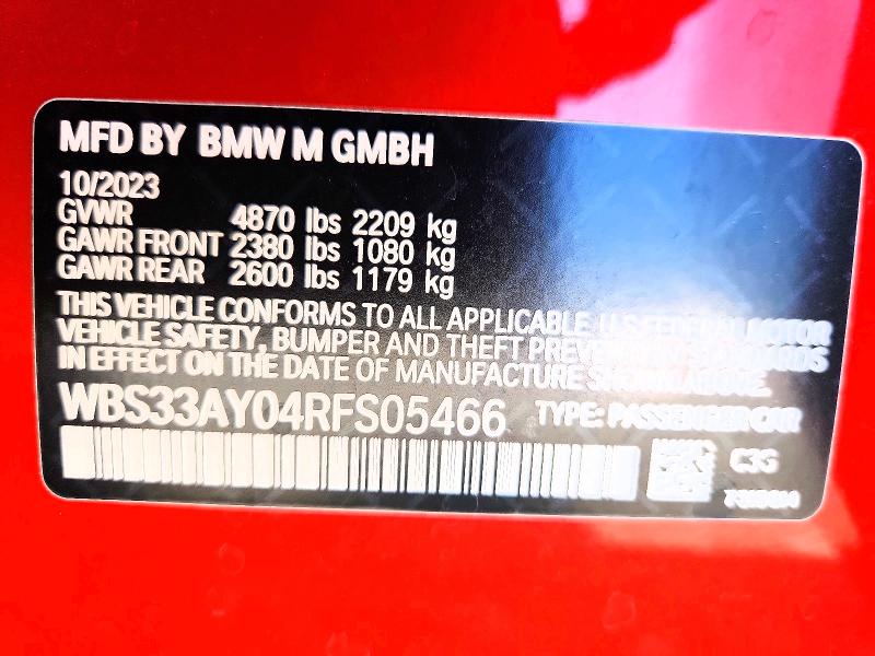 65572796 :رقم المزاد ، WBS33AY04RFS05466 vin ، 2024 Bmw M3 مزاد بيع