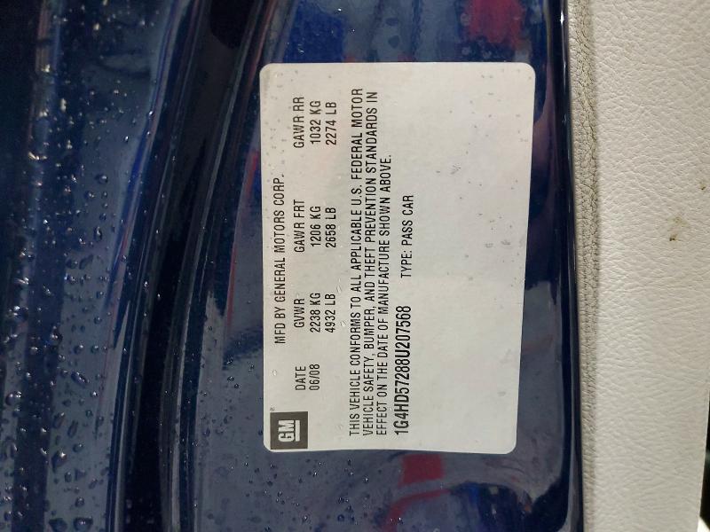 66820766 :رقم المزاد ، 1G4HD57288U207568 vin ، 2008 Buick Lucerne مزاد بيع