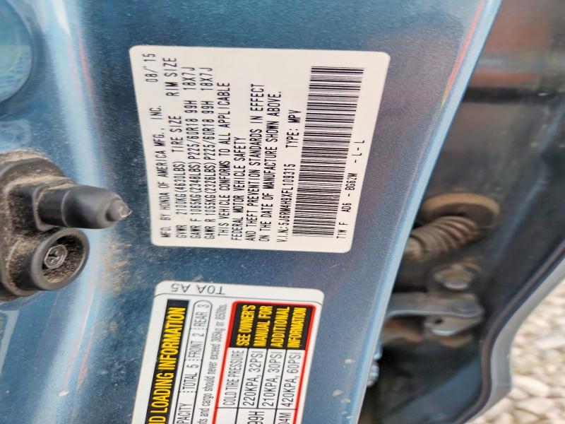 Продажа на аукционе авто 2015 Honda Cr-v, vin: 5J6RM4H9XFL109315, номер лота: 67007346