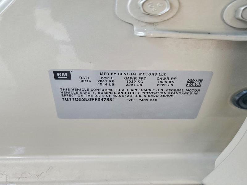 Продаж на аукціоні авто 2015 Chevrolet Malibu, vin: 1G11D5SL6FF347831, номер лоту: 63618836