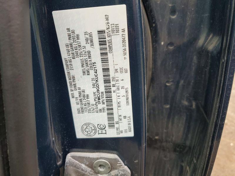 Aukcja sprzedaży 2019 Ford Escape, vin: 1FMCU9GD7KUC42175, numer aukcji: 65367826