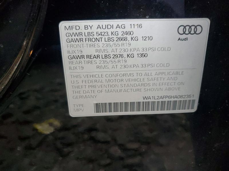 Aukcja sprzedaży 2017 Audi Q5, vin: WA1L2AFP6HA082351, numer aukcji: 66147926