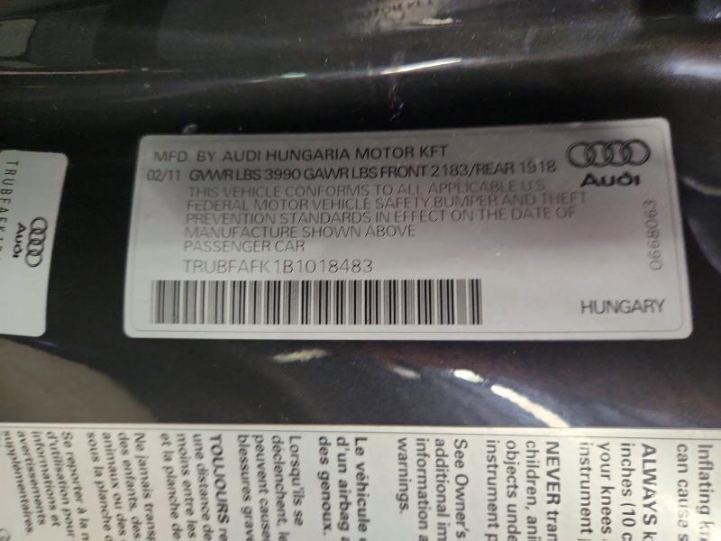 Продажа на аукционе авто 2011 Audi Tt, vin: TRUBFAFK1B1018483, номер лота: 64201996