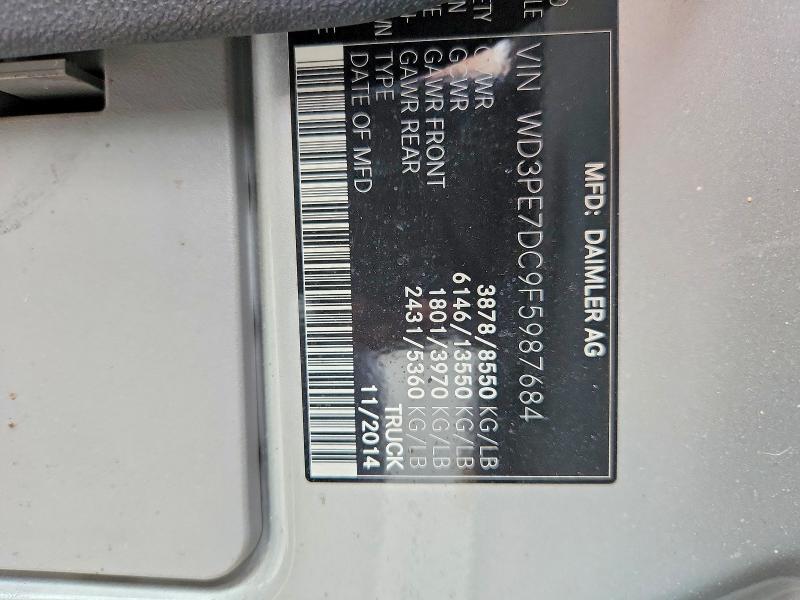 66563676 :رقم المزاد ، WD3PE7DC9F5987684 vin ، 2015 Mercedes-benz Sprinter مزاد بيع