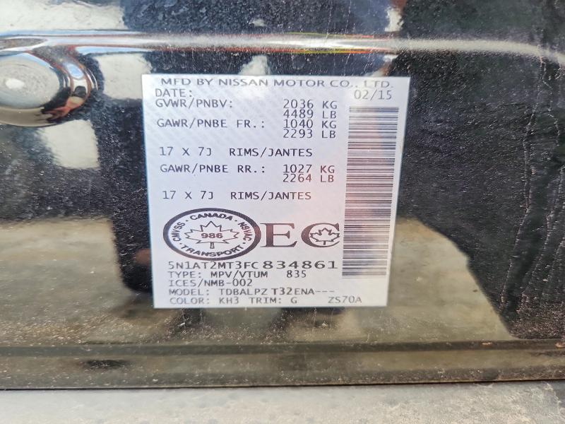 Продаж на аукціоні авто 2015 Nissan Rogue, vin: 5N1AT2MT3FC834861, номер лоту: 61324546
