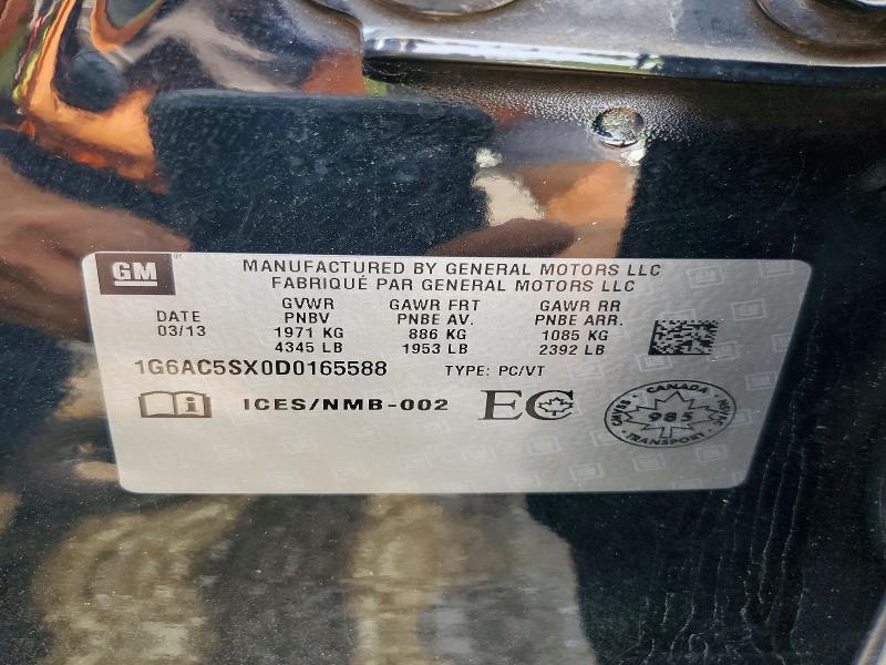 2013 Cadillac Ats მანქანა იყიდება აუქციონზე, vin: 1G6AC5SX0D0165588, აუქციონის ნომერი: 64133196