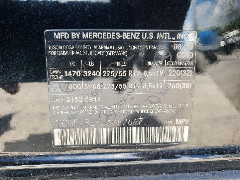 Продажа на аукционе авто 2012 Mercedes-benz Gl, vin: 4JGBF7BE7CA762647, номер лота: 66706056