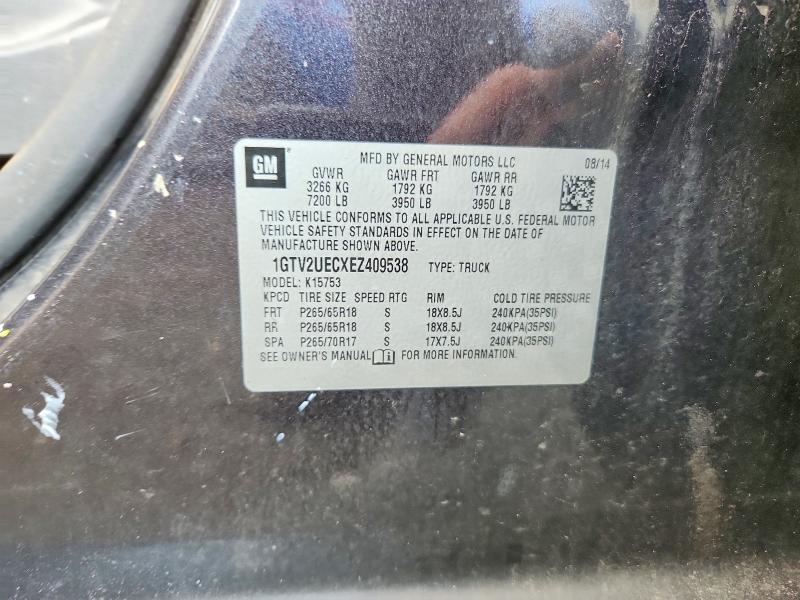Aukcja sprzedaży 2014 Gmc Sierra, vin: 1GTV2UECXEZ409538, numer aukcji: 64282736