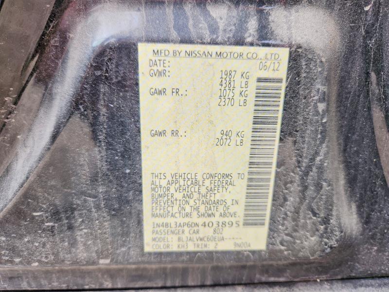 Продажа на аукционе авто 2013 Nissan Altima, vin: 1N4BL3AP6DN403895, номер лота: 66259966