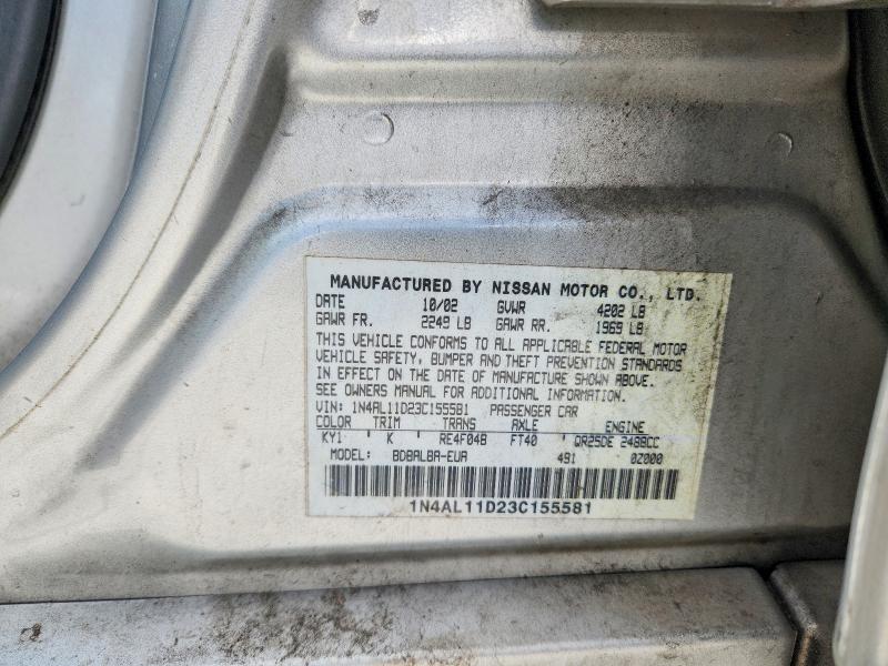 Продаж на аукціоні авто 2003 Nissan Altima, vin: 1N4AL11D23C155581, номер лоту: 66415456