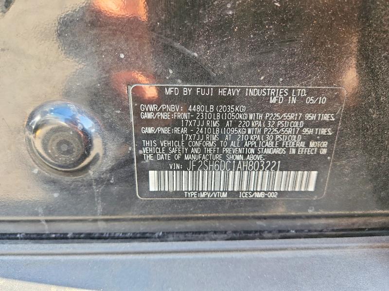 Aukcja sprzedaży 2010 Subaru Forester, vin: JF2SH6DC1AH803221, numer aukcji: 66066906