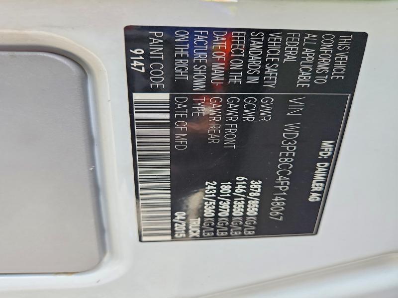 Продажа на аукционе авто 2015 Mercedes-benz Sprinter, vin: WD3PE8CC4FP148067, номер лота: 63996366