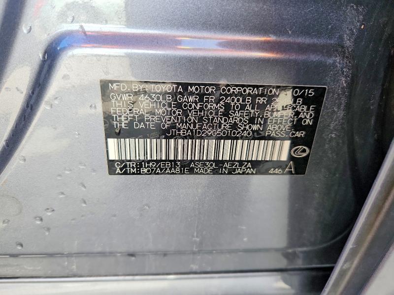 Продаж на аукціоні авто 2016 Lexus Is, vin: JTHBA1D29G5010240, номер лоту: 66825036