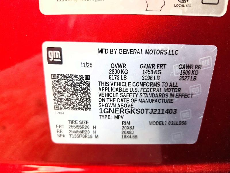Продажа на аукционе авто 2026 Chevrolet Traverse, vin: 1GNERGKS0TJ211403, номер лота: 66305876