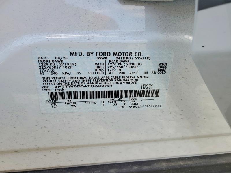 2026 Ford Maverick მანქანა იყიდება აუქციონზე, vin: 3FTTW8B34TRA80781, აუქციონის ნომერი: 64096396