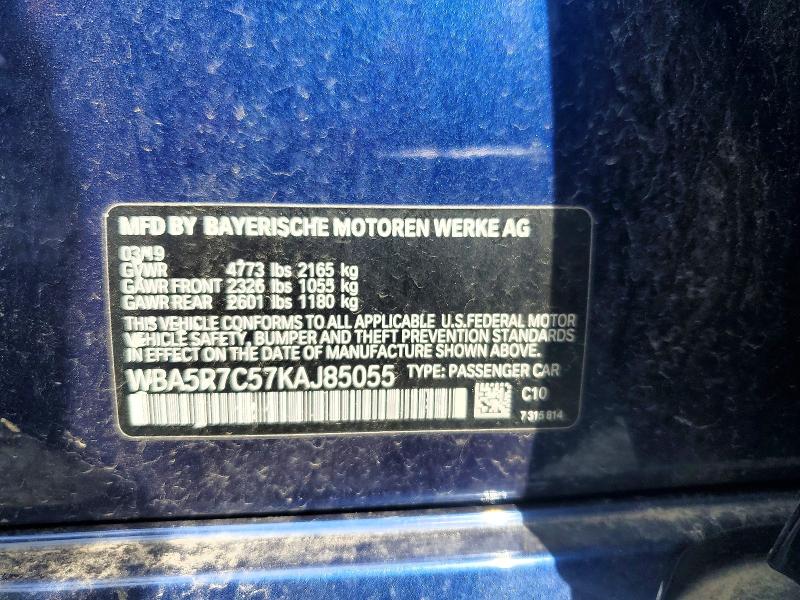 Aukcja sprzedaży 2019 Bmw 330xi, vin: WBA5R7C57KAJ85055, numer aukcji: 62595376