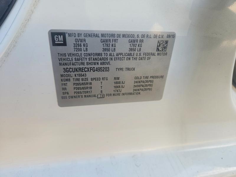 63680426 :رقم المزاد ، 3GCUKRECXFG495203 vin ، 2015 Chevrolet Silverado مزاد بيع