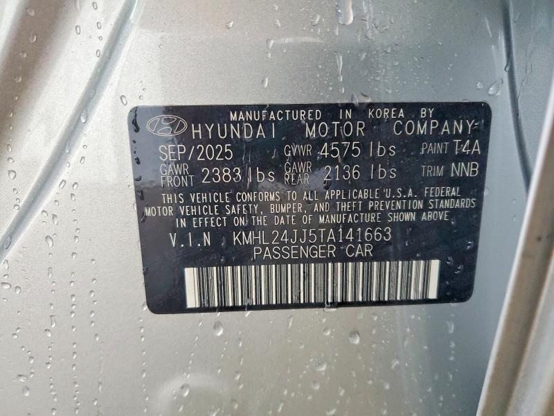 Продаж на аукціоні авто 2026 Hyundai Sonata Hybrid, vin: KMHL24JJ5TA141663, номер лоту: 64268306