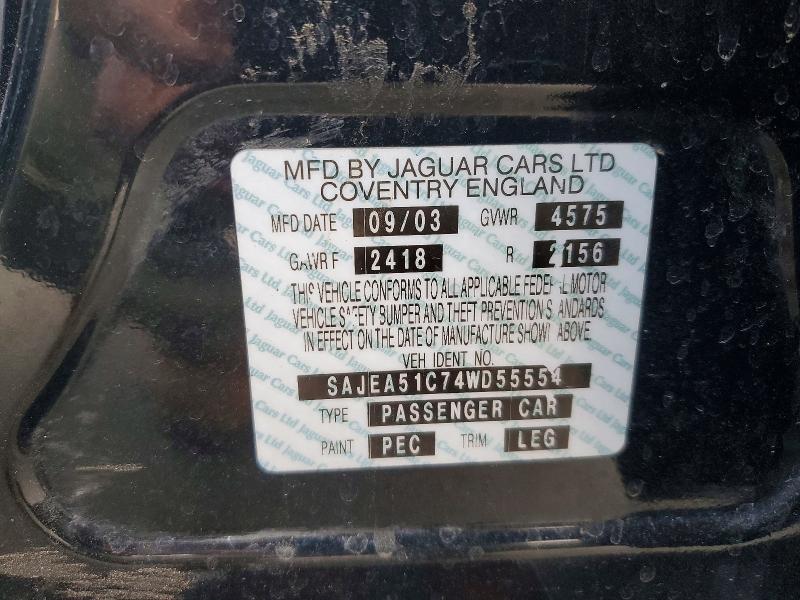 2004 Jaguar X-type მანქანა იყიდება აუქციონზე, vin: SAJEA51C74WD55554, აუქციონის ნომერი: 64326226