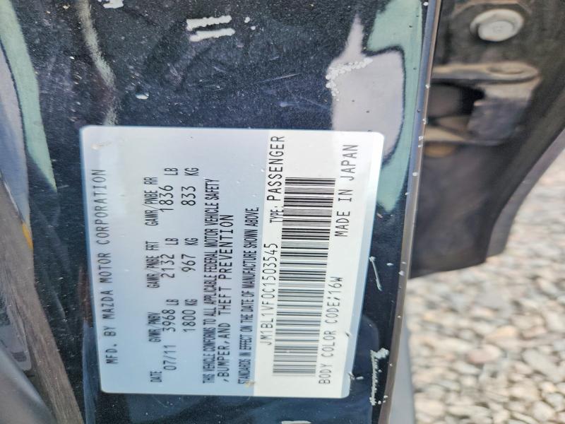 Продаж на аукціоні авто 2012 Mazda 3, vin: JM1BL1VF0C1503545, номер лоту: 65742956