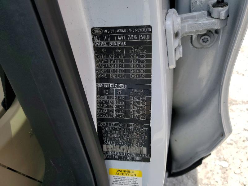 2018 Land Rover Discovery Sport მანქანა იყიდება აუქციონზე, vin: SALCR2RX3JH742127, აუქციონის ნომერი: 66688786