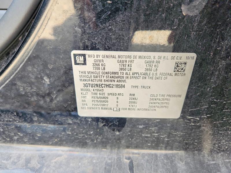 Aukcja sprzedaży 2017 Gmc Sierra, vin: 3GTU2NEC7HG218584, numer aukcji: 66267166