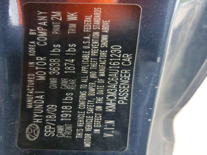 63351666 :رقم المزاد ، KMHCM3AC6AU161230 vin ، 2010 Hyundai Accent مزاد بيع