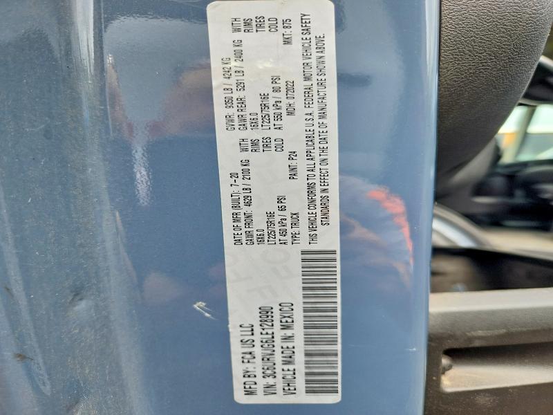 Продаж на аукціоні авто 2020 Ram Promaster 3500, vin: 3C6URVJG6LE128990, номер лоту: 64735326