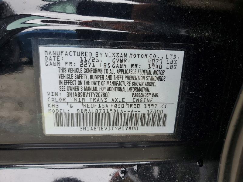 Auction sale of the 2026 Nissan Sentra, vin: 3N1AB9BV1TY207800, lot number: 63872996