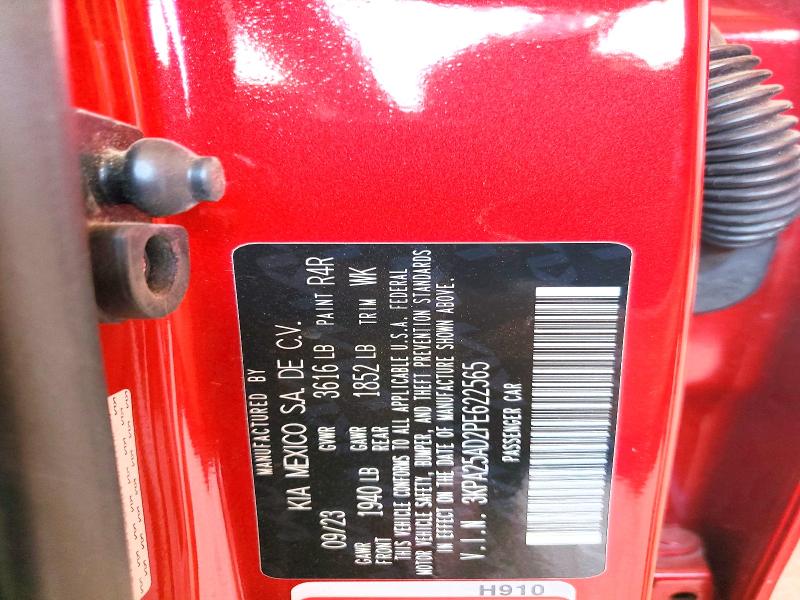 65038066 :رقم المزاد ، 3KPA25AD2PE622565 vin ، 2023 Kia Rio مزاد بيع