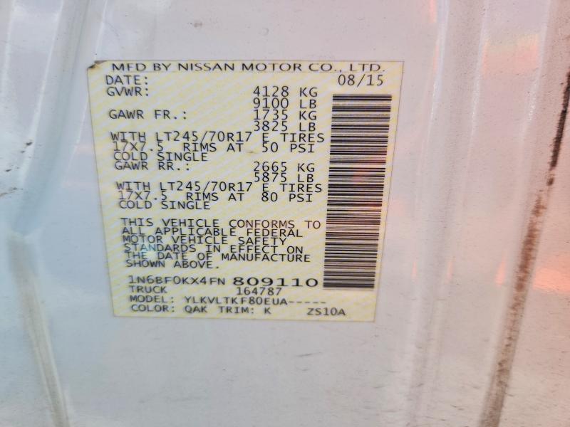 Aukcja sprzedaży 2015 Nissan Nv, vin: 1N6BF0KX4FN809110, numer aukcji: 69458386