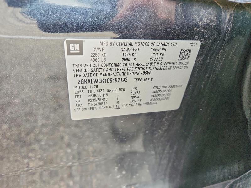 Продажа на аукционе авто 2012 Gmc Terrain, vin: 2GKALWEK1C6187192, номер лота: 64639816