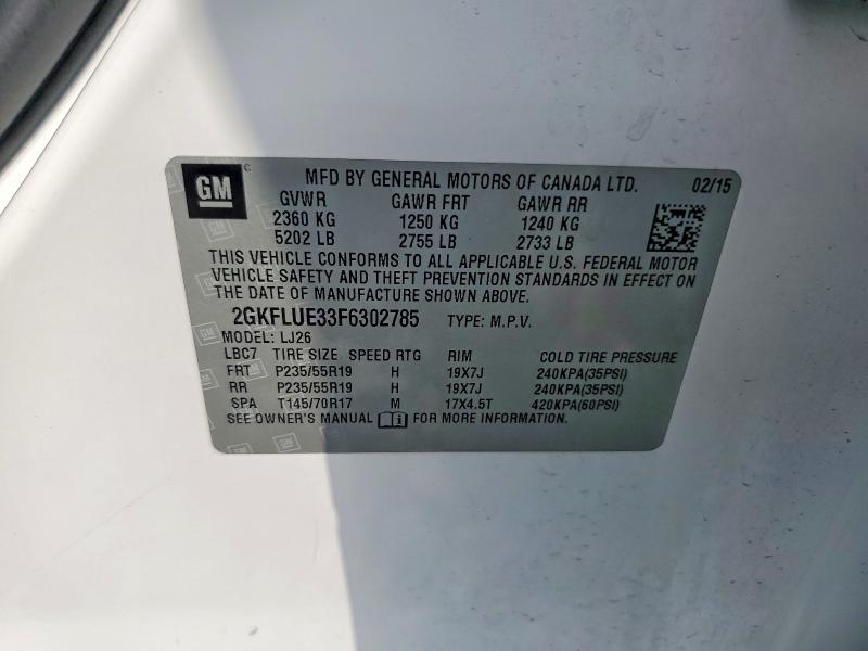 Продажа на аукционе авто 2015 Gmc Terrain, vin: 2GKFLUE33F6302785, номер лота: 63882266