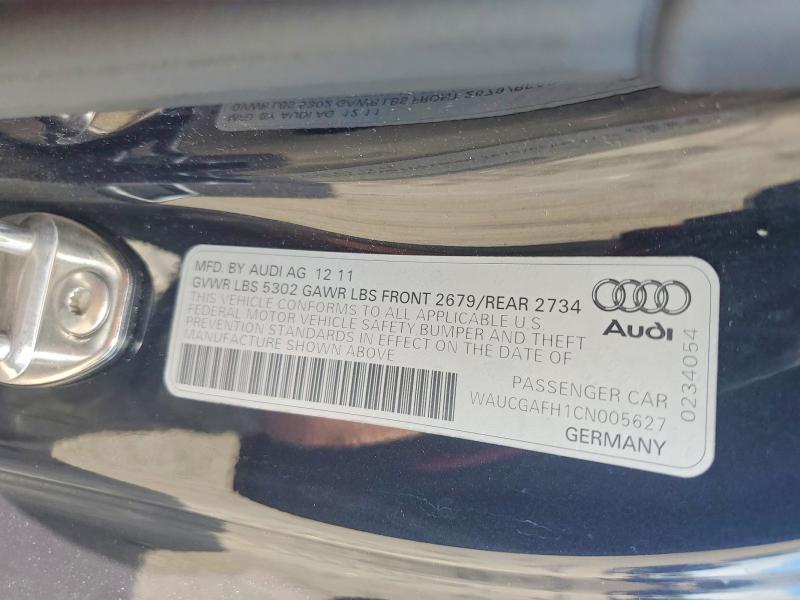 Aukcja sprzedaży 2012 Audi S5, vin: WAUCGAFH1CN005627, numer aukcji: 62851896