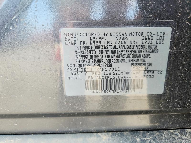 2023 Nissan Kicks მანქანა იყიდება აუქციონზე, vin: 3N1CP5CV9PL493139, აუქციონის ნომერი: 65922186