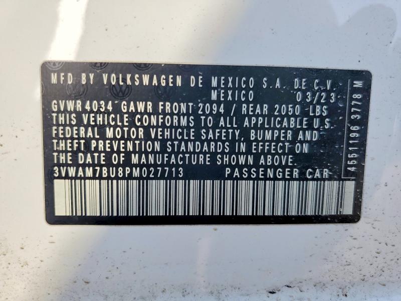 64459886 :رقم المزاد ، 3VWAM7BU8PM027713 vin ، 2023 Volkswagen Jetta مزاد بيع