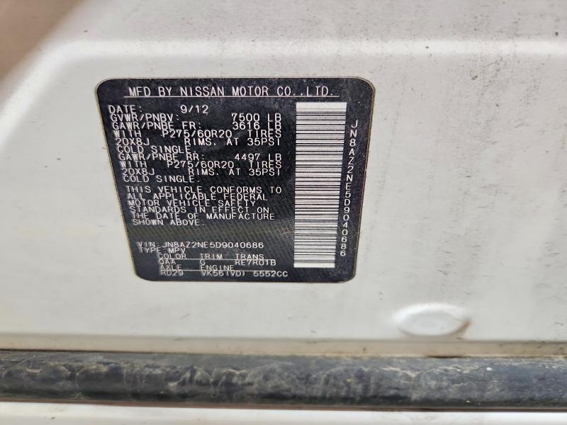 Aukcja sprzedaży 2013 Infiniti Qx56, vin: JN8AZ2NE5D9040686, numer aukcji: 63753076