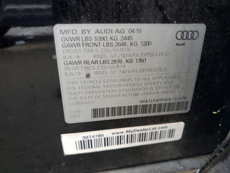 Aukcja sprzedaży 2015 Audi Q5, vin: WA1LFAFP4FA131676, numer aukcji: 66473416