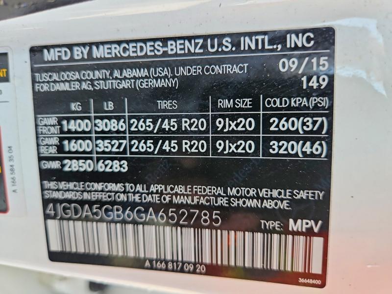 Aukcja sprzedaży 2016 Mercedes-benz Gle, vin: 4JGDA5GB6GA652785, numer aukcji: 63805486