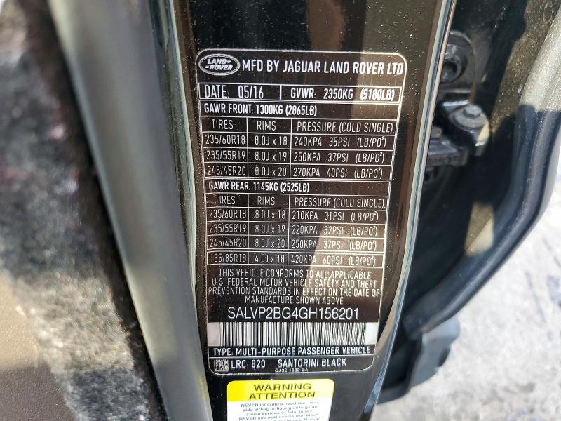 Продажа на аукционе авто 2016 Land Rover Range Rover Evoque, vin: SALVP2BG4GH156201, номер лота: 64381176