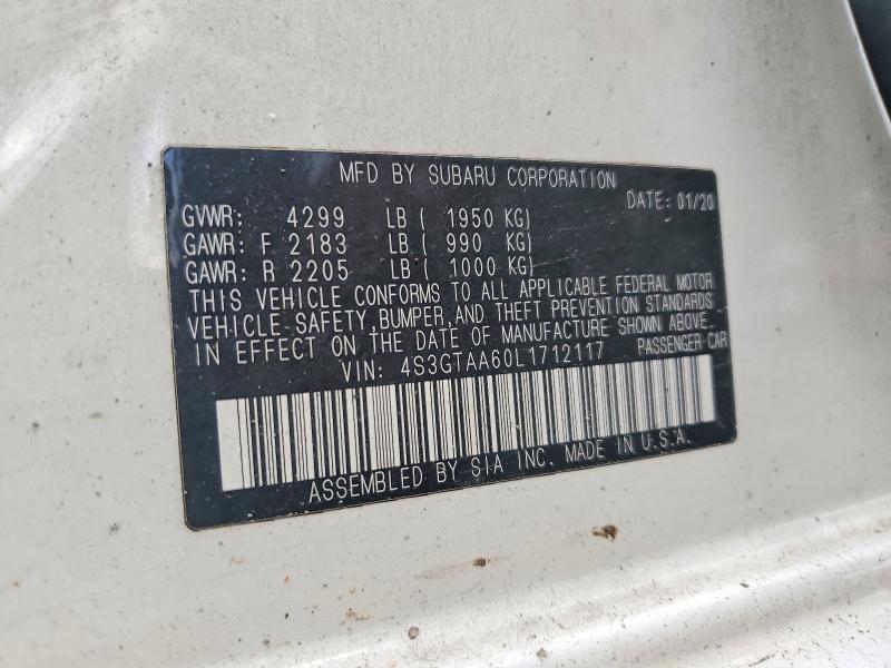 Aukcja sprzedaży 2020 Subaru Impreza, vin: 4S3GTAA60L1712117, numer aukcji: 65577766